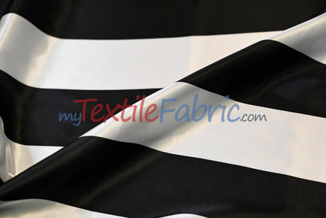 3" Stripe Satin Fabric | Soft Satin Stripe Charmeuse Fabric | 60" Wide | Multiple Colors