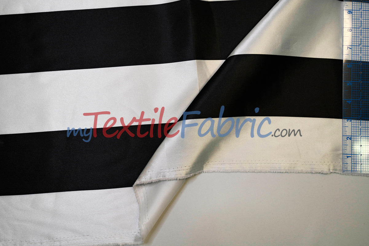3" Stripe Satin Fabric | Soft Satin Stripe Charmeuse Fabric | 60" Wide | Multiple Colors