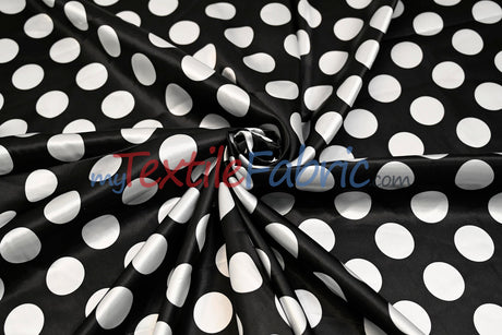 Polka Dot Satin | Soft Satin Polka Dot Charmeuse Fabric | 60" Wide |