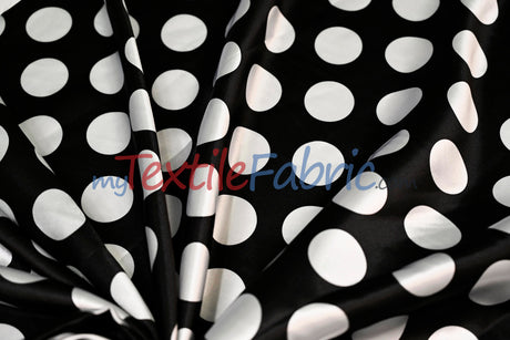 Polka Dot Satin | Soft Satin Polka Dot Charmeuse Fabric | 60" Wide |