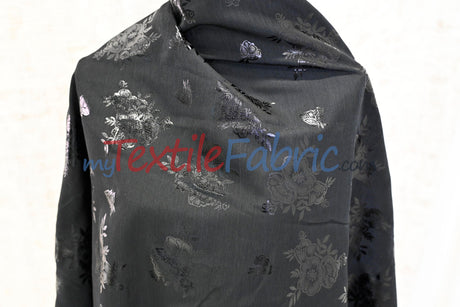 Floral Holographic Foil on Peachskin | Soft & Lightweight | 60” Wide | Ideal for Fashion & Costumes