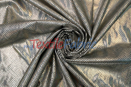 4 Way Stretch Dancewear Fabric | Metallic Snake Hologram Spandex | 58/60" Wide | Multiple Colors |