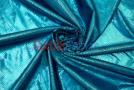 4 Way Stretch Dancewear Fabric | Metallic Snake Hologram Spandex | 58/60" Wide | Multiple Colors |