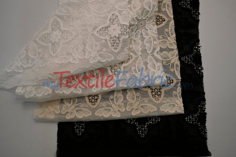 Butterfly Embroidery Cotton Fabric | Intricate Embroidery | 100% Cotton | 52–54" Wide