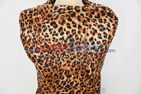 Animal Cheetah Satin Print Fabric | Soft Cheetah Charmeuse Satin | 60" Wide |