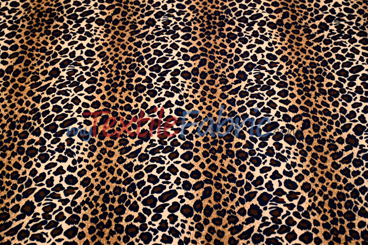 Safari Leopard Stretch Velvet | 4-Way Stretch Polyester Velvet | Digital Print | Durable & Vibrant | Ideal for Costumes & Cosplay