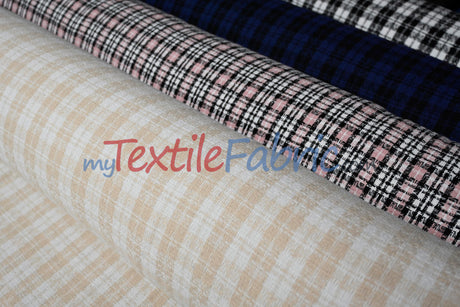 Classic Tweed Fabric | 60" Wide | Timeless Woolen-Style Polyester Tweed