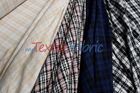 Classic Tweed Fabric | 60" Wide | Timeless Woolen-Style Polyester Tweed