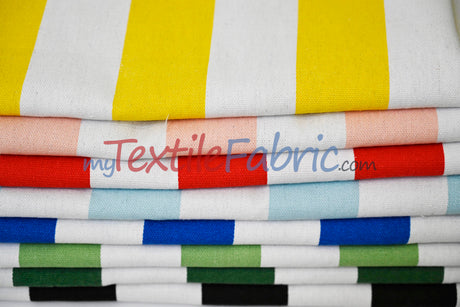 10 Oz 100% Cotton Canvas 2" Stripe | Outdoor Fabric | 60" Wide | Multiple Colors |