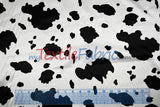 White Black Cow Satin Print Fabric | Cow Charmeuse Satin | 60" Wide |