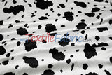 White Black Cow Satin Print Fabric | Cow Charmeuse Satin | 60" Wide |