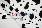White Black Cow Satin Print Fabric | Cow Charmeuse Satin | 60" Wide |