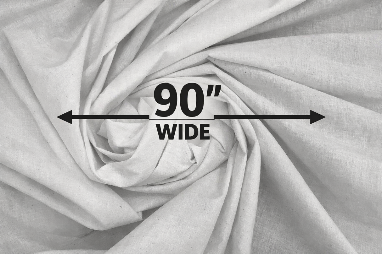 90" Bleached White Cotton Muslin Fabric by the Yard | Wholesale Bolt Available |