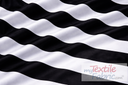 Black and white wide-stripe satin in soft wavy folds