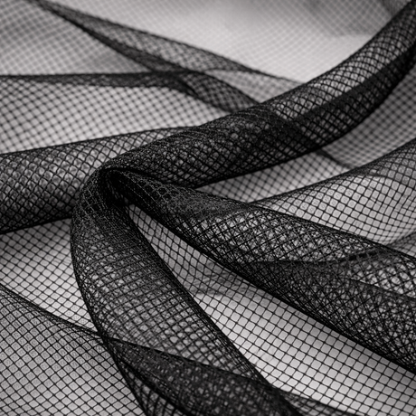 Black and White Italian Hard Net Crinoline Fabric | Petticoat Fabric | 54" Wide | Very Hard Stiff Netting Fabric is used to give Volume to Dresses |