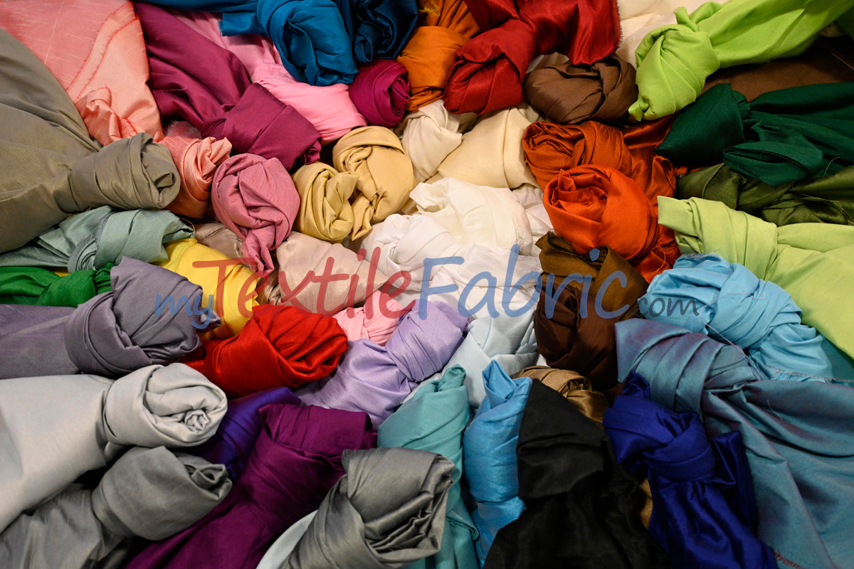 Polyester Silk Fabric | Faux Silk | Polyester Dupioni Fabric | Wholesale Bolt | 54" Wide | Multiple Colors |