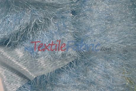 Baby Blue Shaggy Brocade | Metallic Eyelash Lame Fabric | 57 Inch Wide | For Costumes Cosplay Apparel & Decor