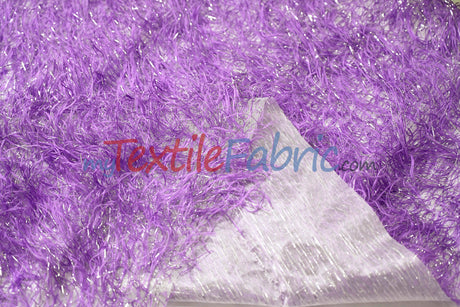 Lavender Shaggy Brocade | Metallic Eyelash Lame Fabric | 57 Inch Wide | For Costumes Cosplay Apparel & Decor