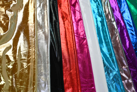 Metallic Foil Spandex Lame | Stretch Metallic Lame | Spandex Lame Fabric | All Over Foil on Stretch Knit | 60" Wide |