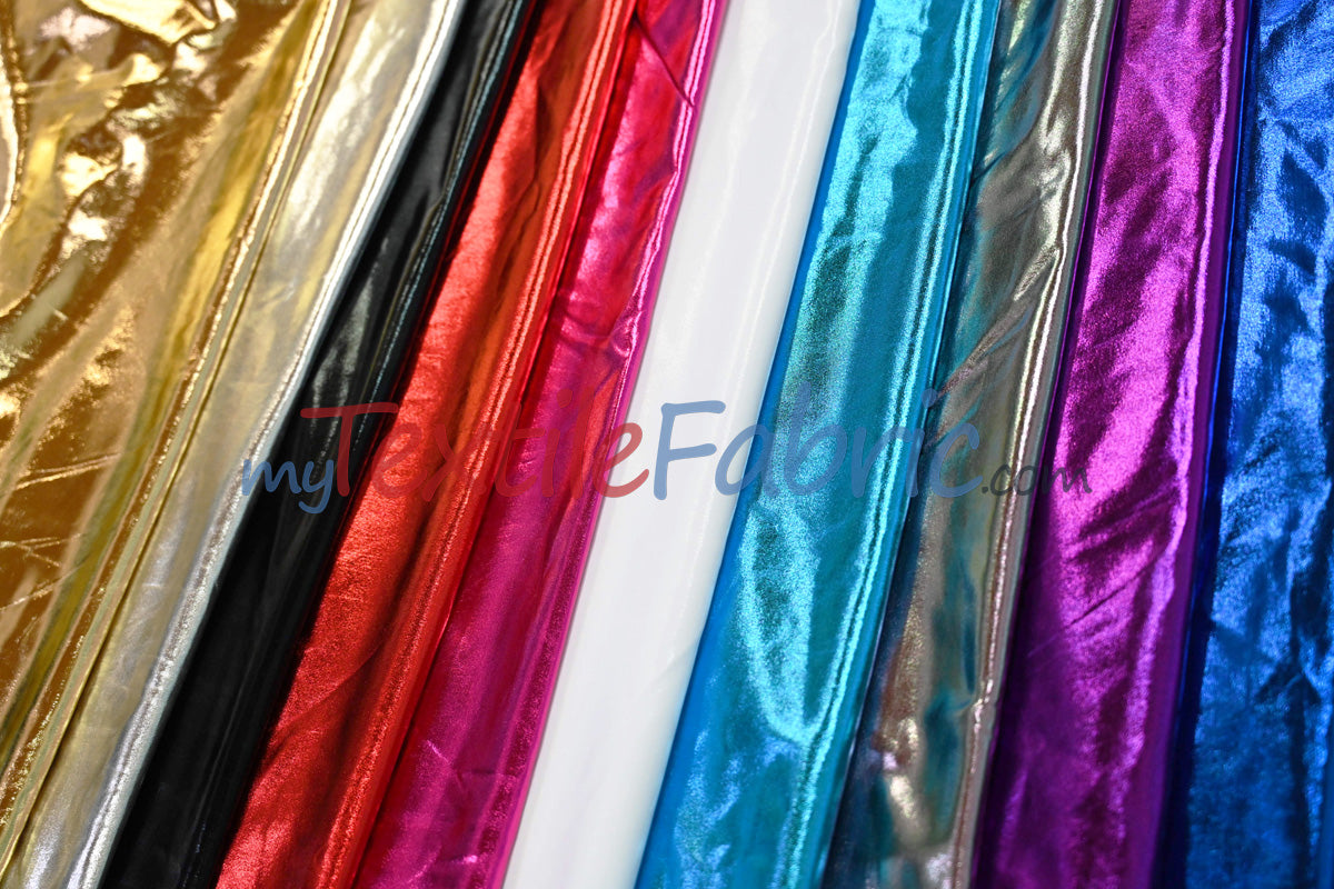 Metallic Foil Spandex Lame | Stretch Metallic Lame | Spandex Lame Fabric | All Over Foil on Stretch Knit | 60" Wide |