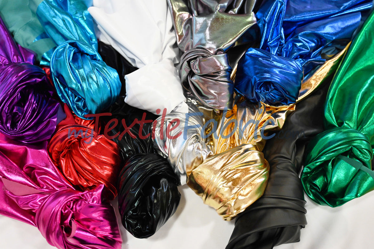 Foil Spandex Lame Bolts, sample swatches and by the Yard