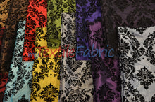 Load image into Gallery viewer, Damask Flocking Taffeta | Flocking Velvet Damask on Taffeta Fabric | 60&quot; Wide | Curtains, Apparel, Cosplay, Costume, Decor | Fabric mytextilefabric 