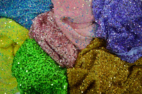 Sequins Stretch Velvet | Sequins on Plush Spandex Velvet | 60" Wide | Multiple Colors |