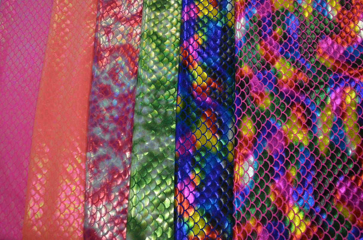 4 Way Stretch Dancewear Fabric | Paradise Mermaid Hologram Spandex | 58/60" Wide | Multiple Colors |