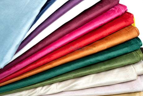Extra Wide Fire Retardant Drapery Velvet Fabric by the Yard | 118" Wide | Multiple Colors |