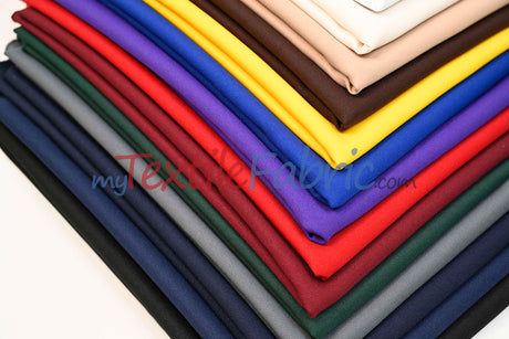 Polyester Gabardine Fabric | Polyester Suiting Fabric | 58" Wide | Multiple Colors | Polyester Twill Fabric |