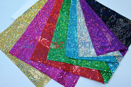 Holographic Mini Square Sequins | 45” Wide | Lightweight Sequin Fabric for Costumes & Apparel