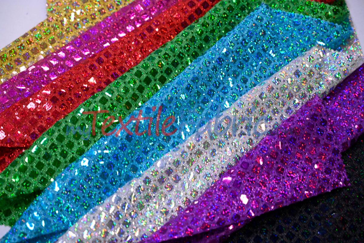 Holographic Shimmer Sequins Fabric | Lightweight & Flowy | 45” Wide | Dazzling Sparkle for Apparel & Costumes