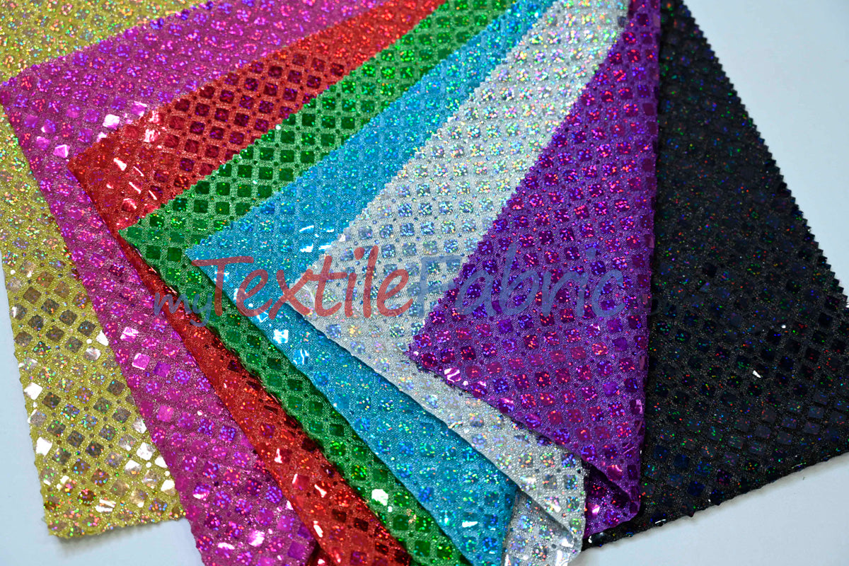 Holographic Shimmer Sequins Fabric | Lightweight & Flowy | 45” Wide | Dazzling Sparkle for Apparel & Costumes