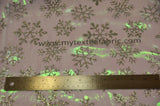 Glitter Snowflake Organza Fabric | 60" Wide | Iridescent Organza with Glitter Christmas Snowflake | Costume, Decor, Overlays, Accents, Dresses, Apparel |