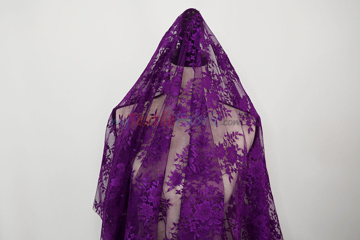 Chantilly Lace Fabric | 52” Wide | Elegant Floral Lace for Bridal & Formalwear