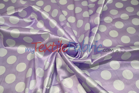 Polka Dot Satin | Soft Satin Polka Dot Charmeuse Fabric | 60" Wide |