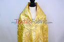 Circular Cross Liturgical Brocade Fabric | 60" Wide | Metallic Brocade by the Yard |