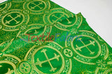 Circular Cross Liturgical Brocade Fabric | 60" Wide | Metallic Brocade by the Yard |