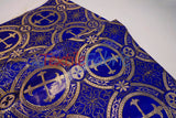 Circular Cross Liturgical Brocade Fabric | 60" Wide | Metallic Brocade by the Yard |