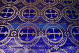 Circular Cross Liturgical Brocade Fabric | 60" Wide | Metallic Brocade by the Yard |