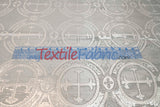 Circular Cross Liturgical Brocade Fabric | 60" Wide | Metallic Brocade by the Yard |