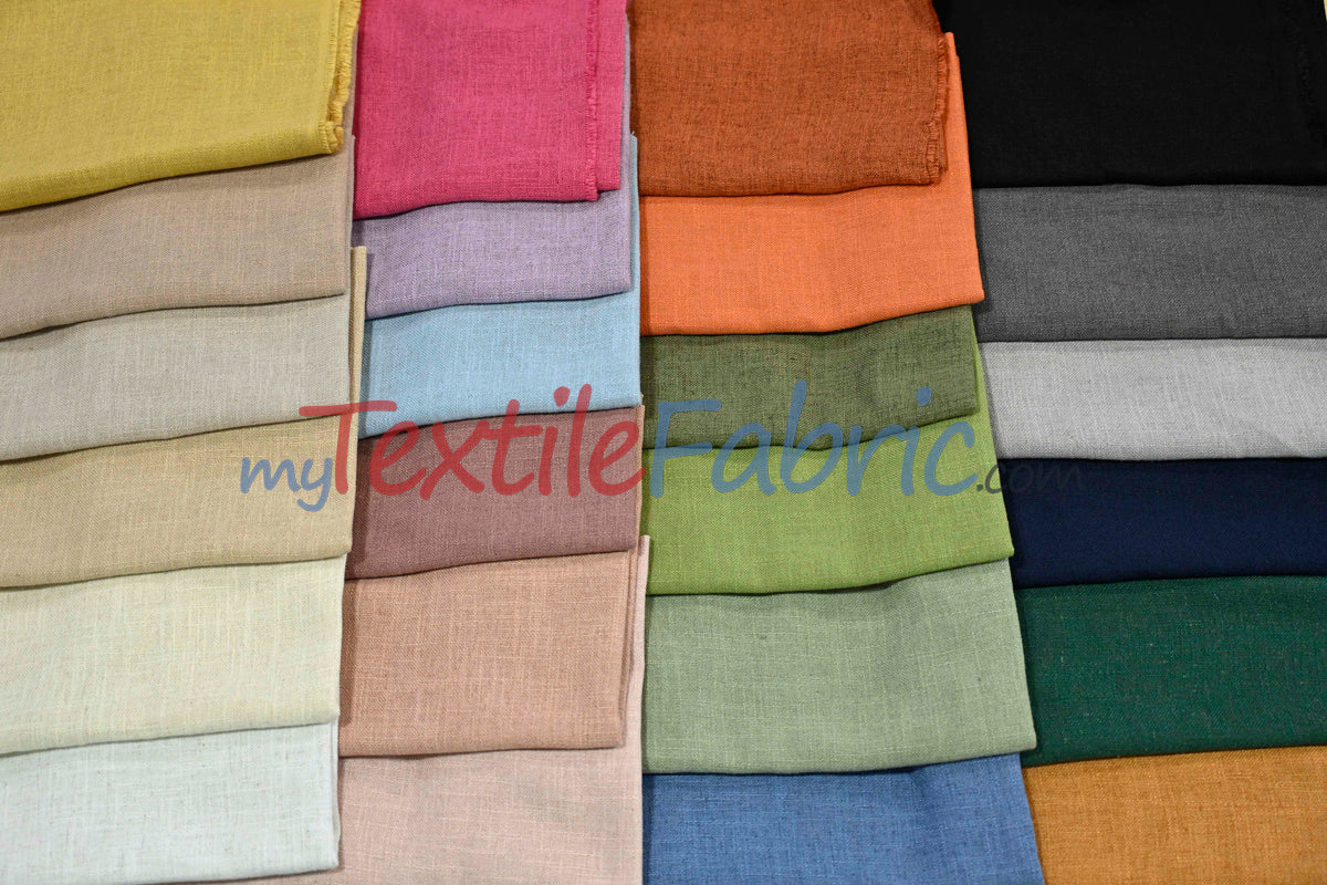 Luxe Linen Fabric | Durable Polyester-Linen Blend | 60" Wide | Upholstery & Apparel & Tablecloth |