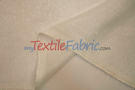 Extra Wide Metallic Faux Sheer Linen | Metallic Sheer Linen for Drapery | 108" Wide | Silver and Gold | Multiple Colors |