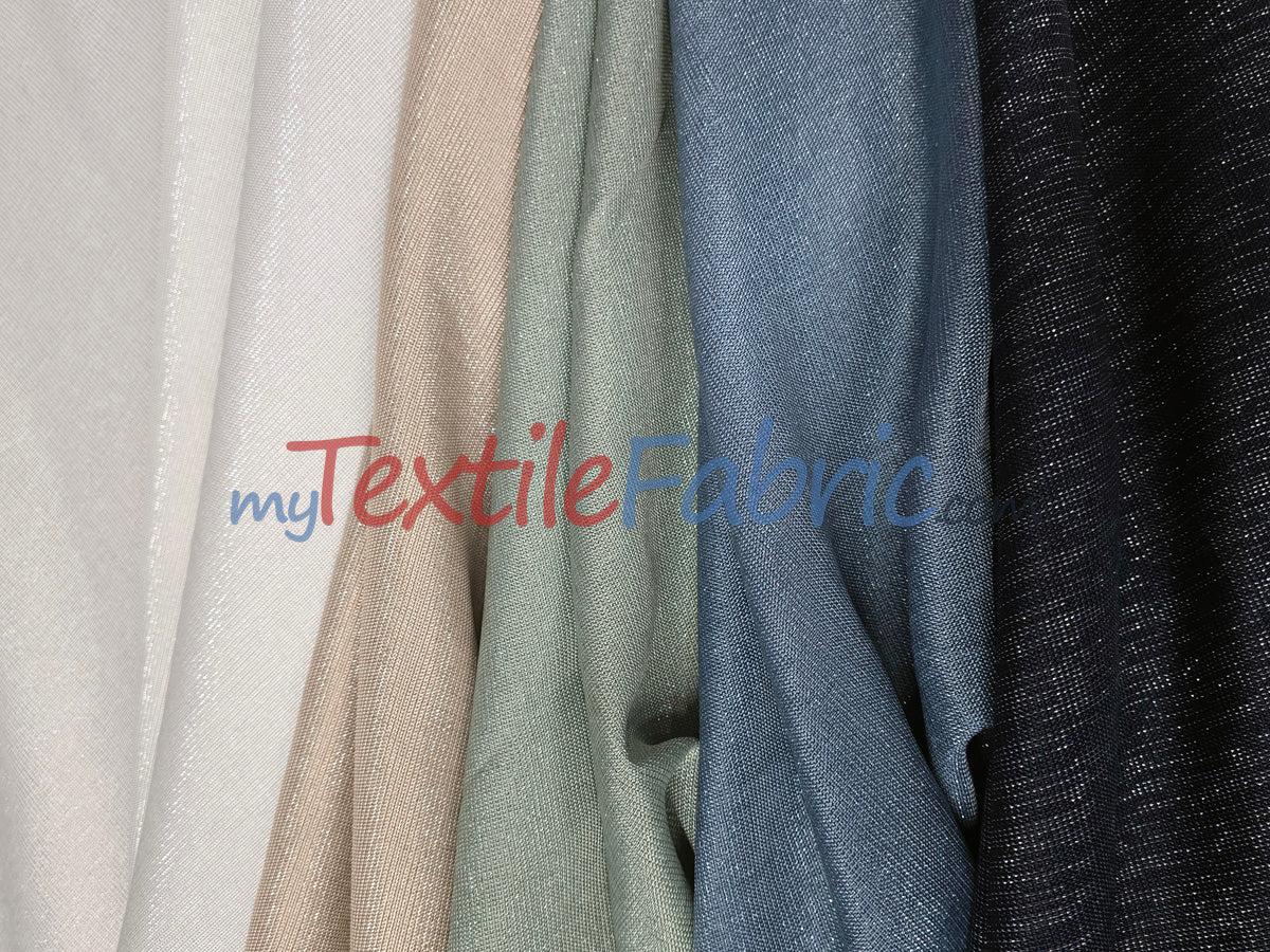 Metallic Vintage Linen Fabric | Imitation Burlap with Metallic Foil | 60" Wide | Washable Burlap Fabric for Decor |