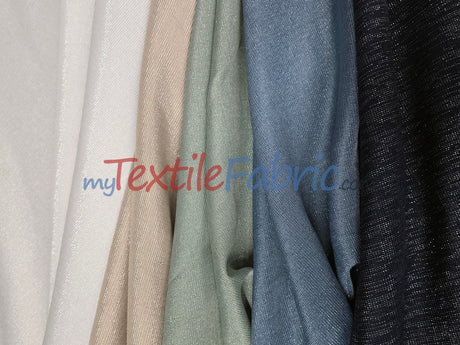 Metallic Vintage Linen Fabric | Imitation Burlap with Metallic Foil | 60" Wide | Washable Burlap Fabric for Decor |