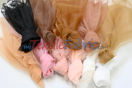 Super Soft Micro Mesh Fabric | Subtle Stretch Tulle Fabric | 60" Wide | 4 Colors for Tulle Fabric for Dresses |