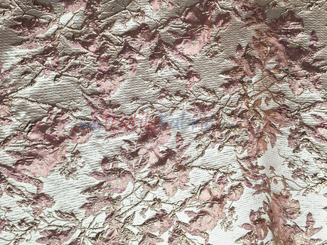 Mauve Floral Bubble Metallic Jacquard | 54" Wide | Abstract Floral Metallic Brocade Fabric |