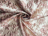 Mauve Floral Bubble Metallic Jacquard | 54" Wide | Abstract Floral Metallic Brocade Fabric |