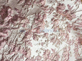 Mauve Floral Bubble Metallic Jacquard | 54" Wide | Abstract Floral Metallic Brocade Fabric |