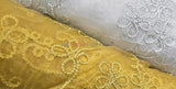 Coco Ribbon Sheer Embroidery |  Double Scallop Lace | 52" Wide |